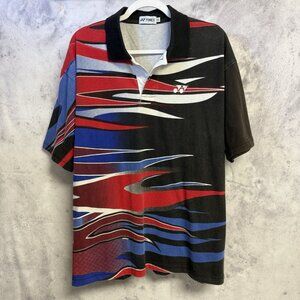 Vintage Yonex Tennis Polo Shirt Mens XL 23.5x29.5 Short Sleeve Abstract Rare